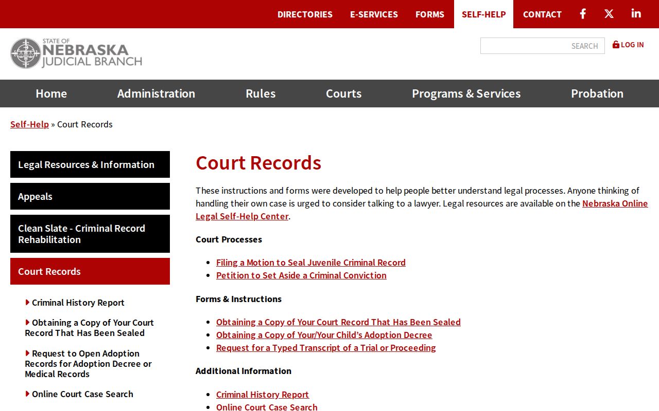 Douglas County court case records self-help access