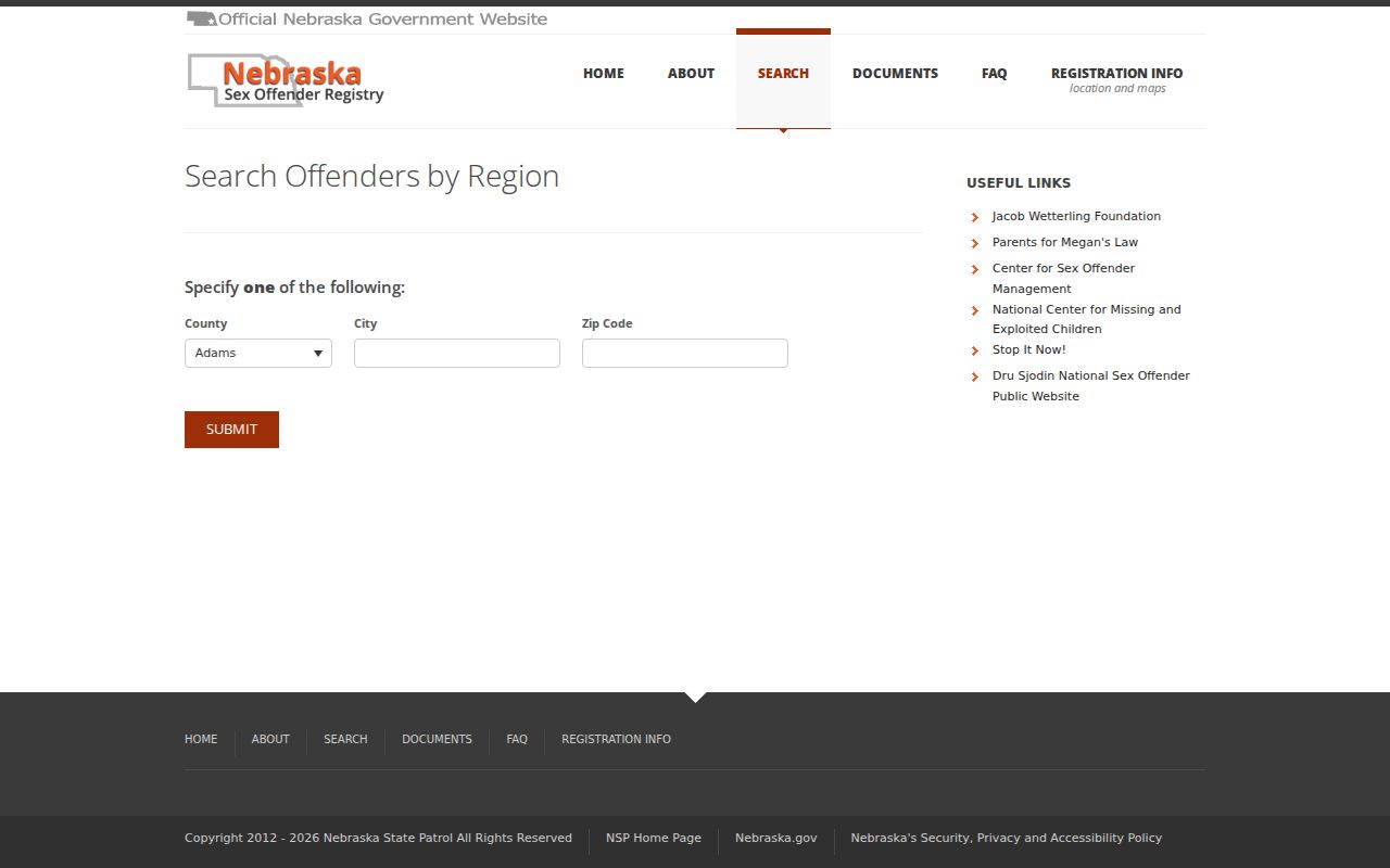 Douglas County sex offender registry region search by county city and ZIP